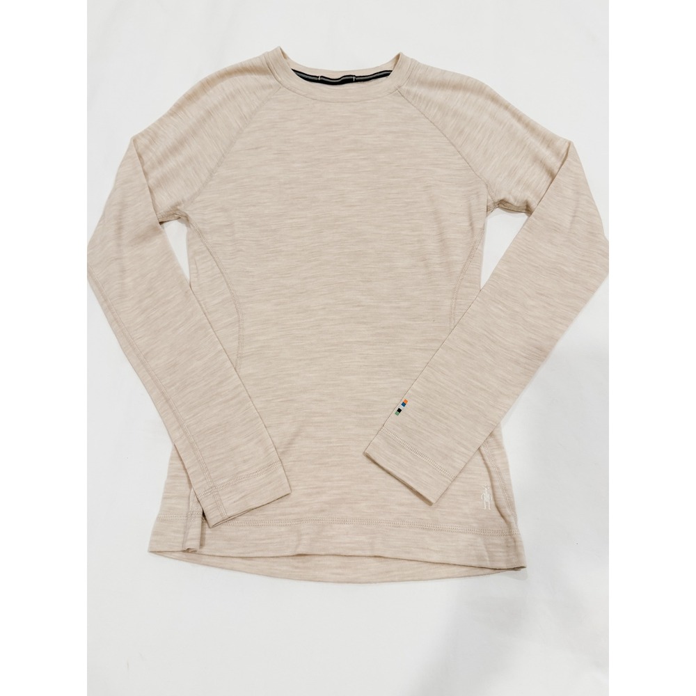 Smartwool Merino Thermal Crew Beige Women's M Base Layer Gorpcore Hiking Ski